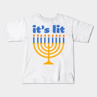 It's Lit Menorah Kids T-Shirt